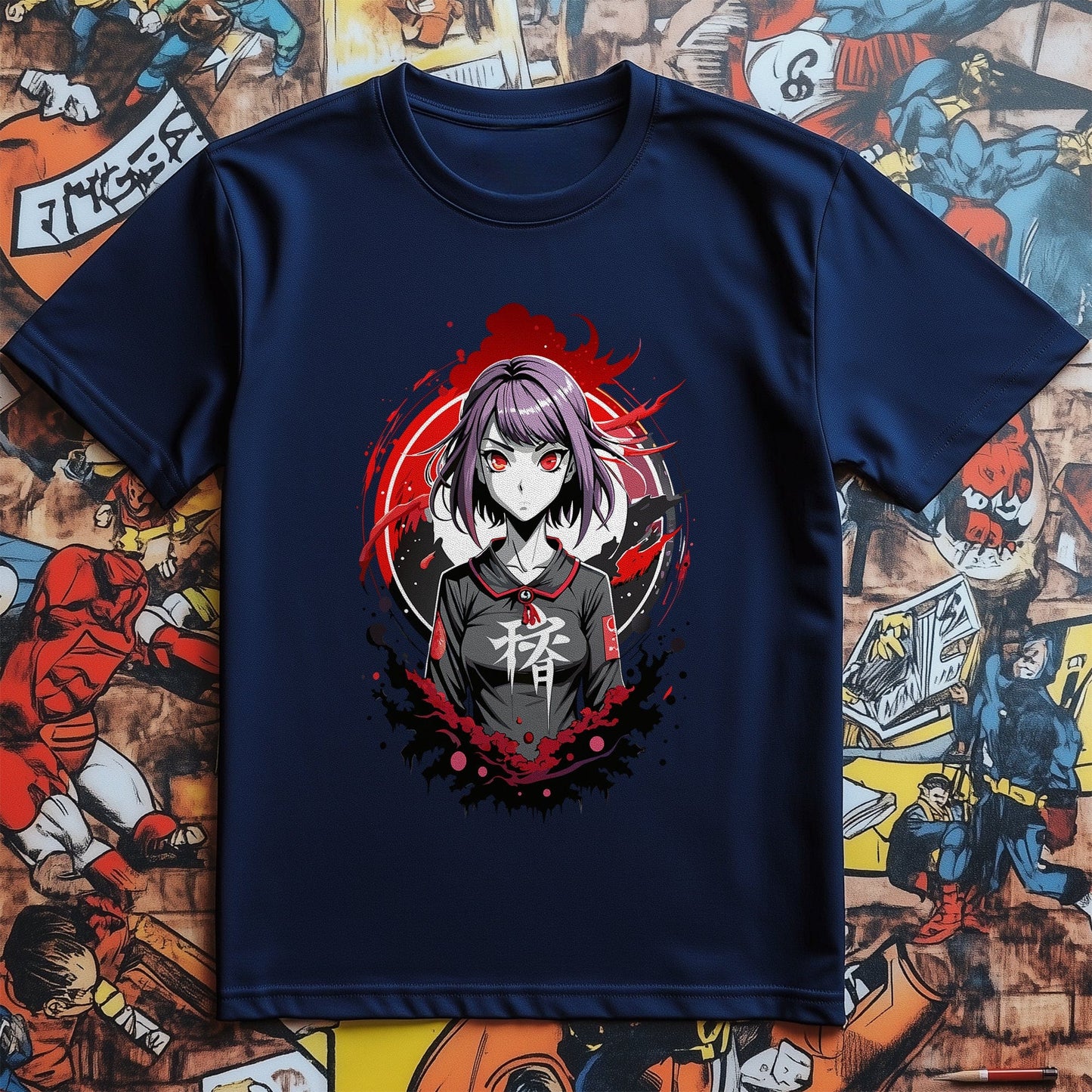 Purple Hair Anime Girl T-shirt