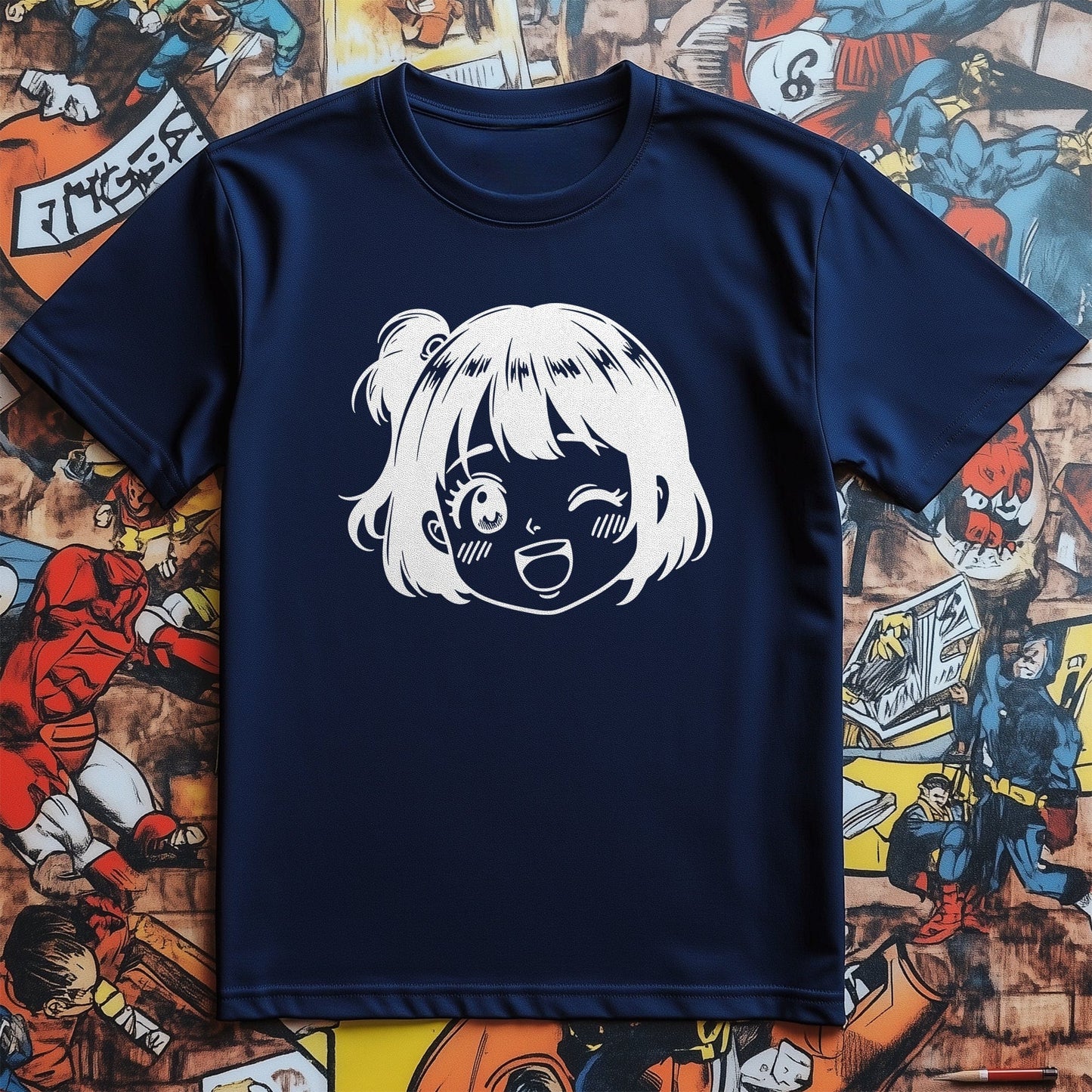Happy Anime Face T-shirt - Cheerful