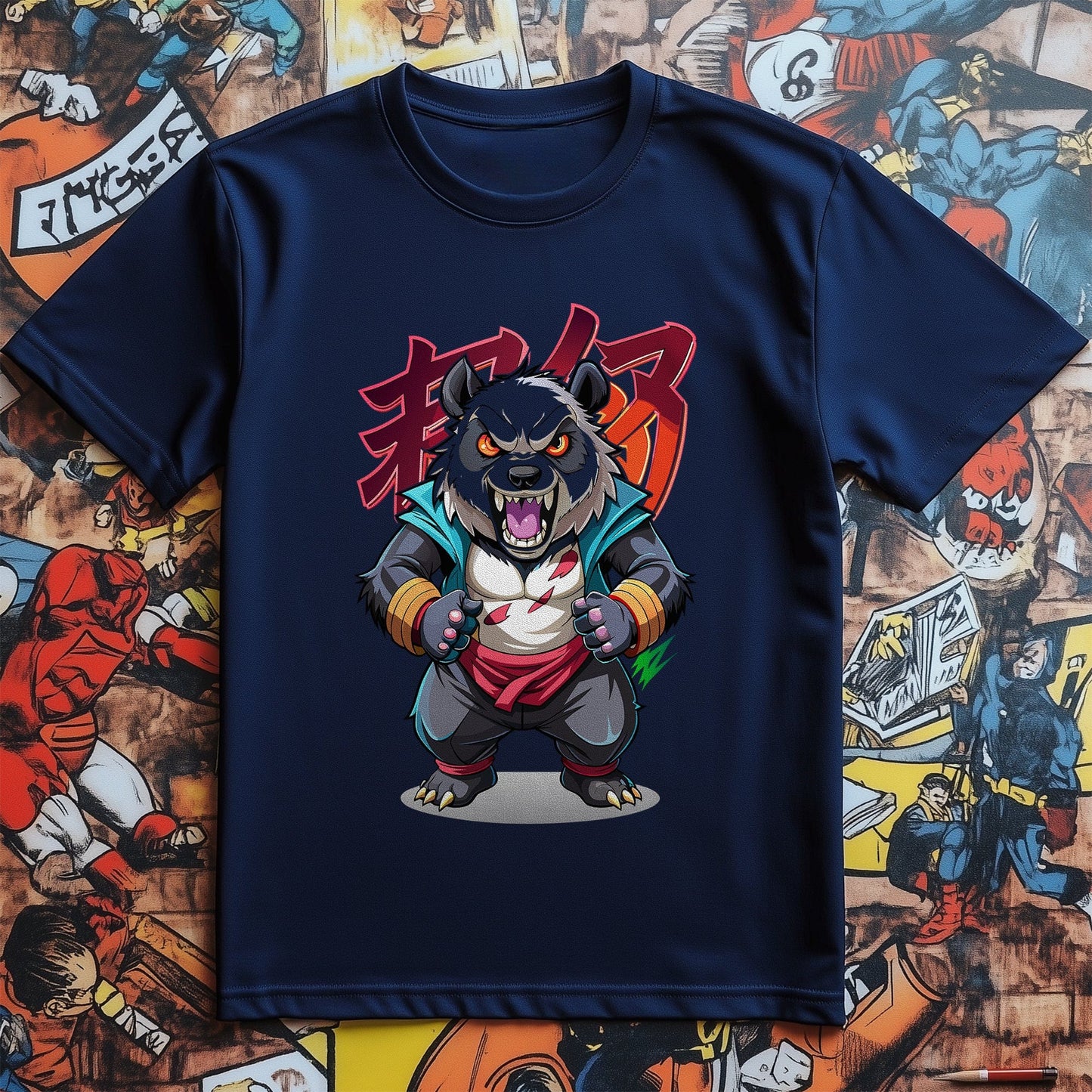 Fighting Panda Anime T-Shirt