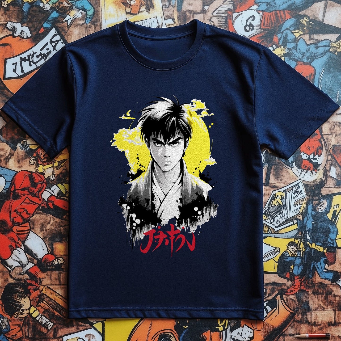 Yellow Sun Anime Man T-shirt