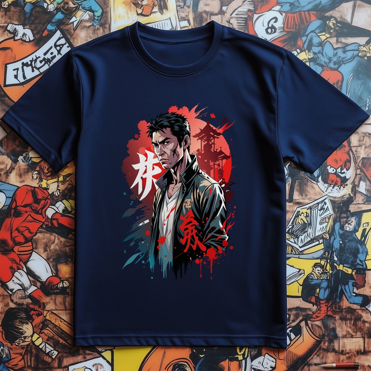 Red Sun Anime Fighter T-shirt