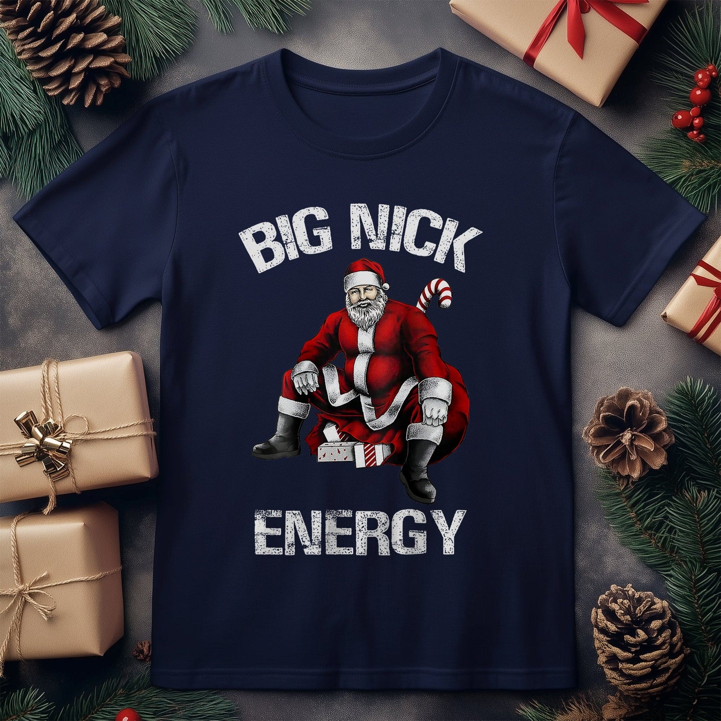 Big Nick Energy Funny Santa T-Shirt