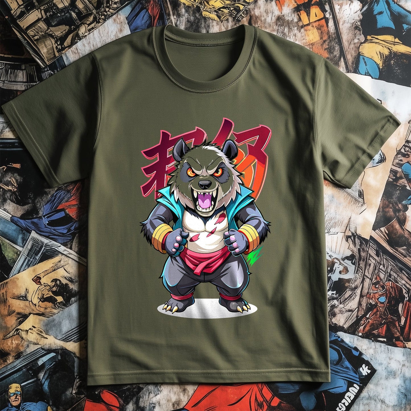 Fighting Panda Anime T-Shirt