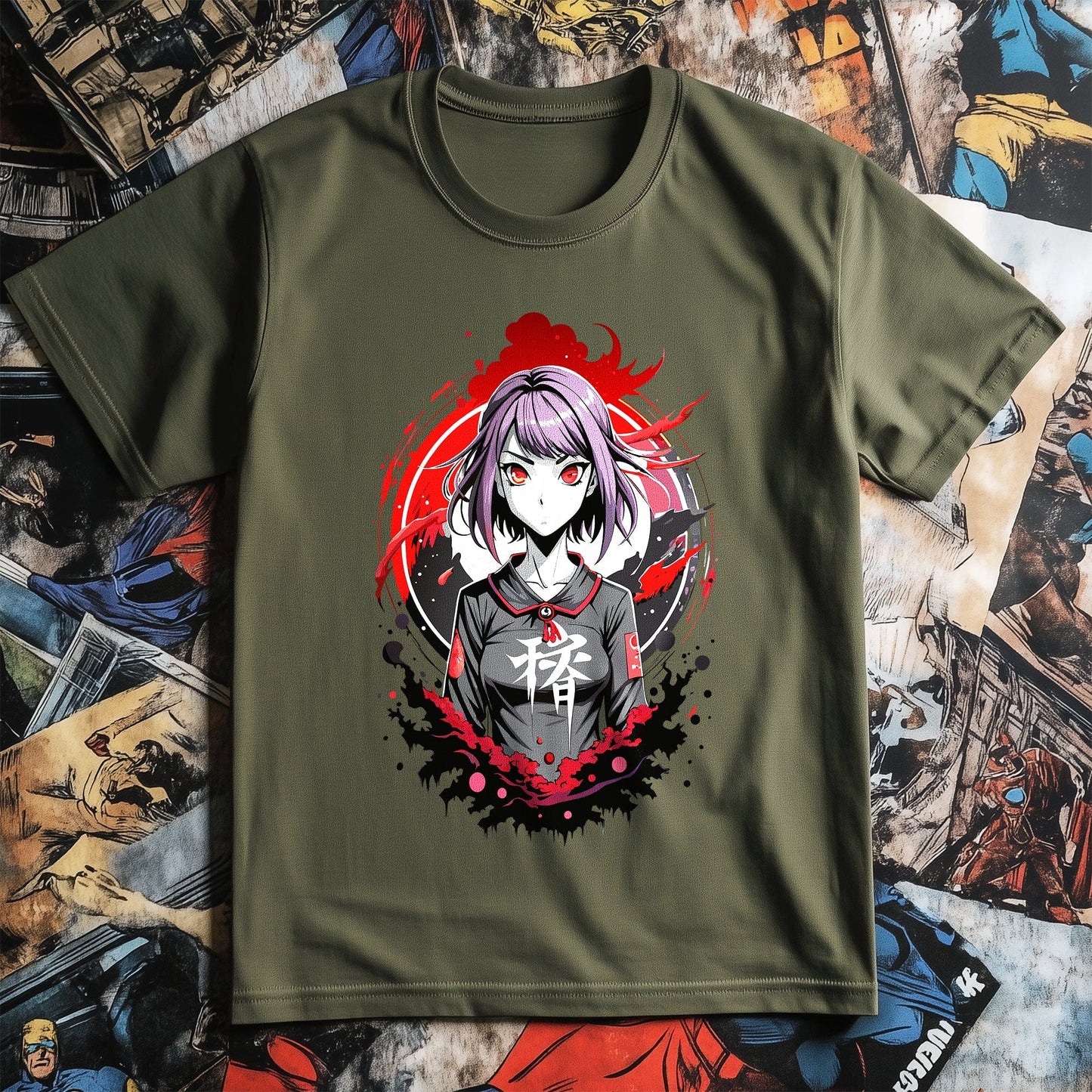 Purple Hair Anime Girl T-shirt