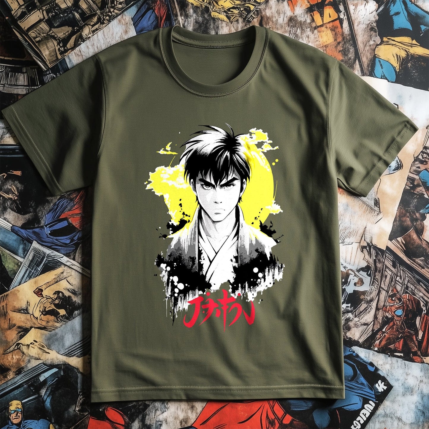 Yellow Sun Anime Man T-shirt