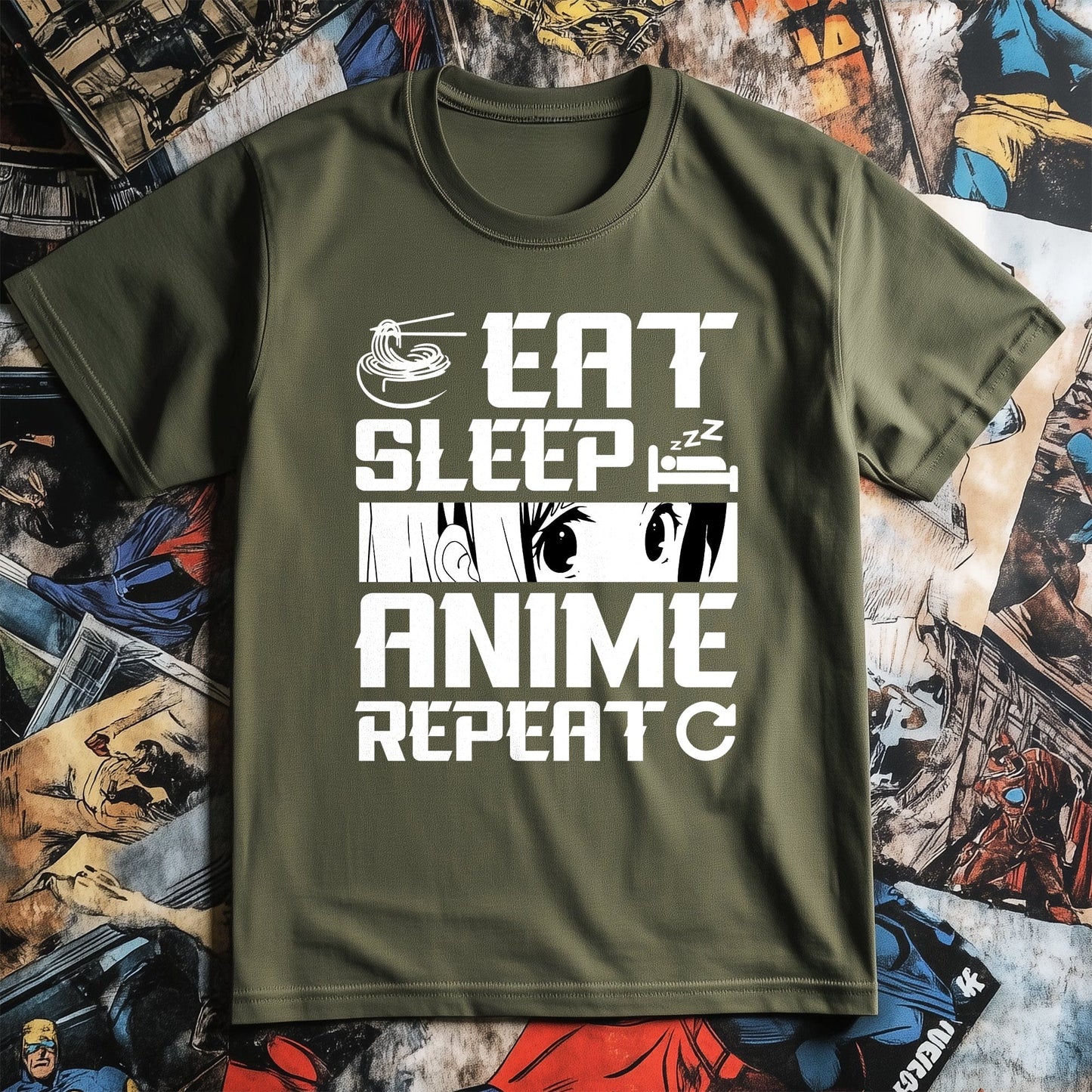 Eat Sleep Anime Repeat 3 T-shirt -