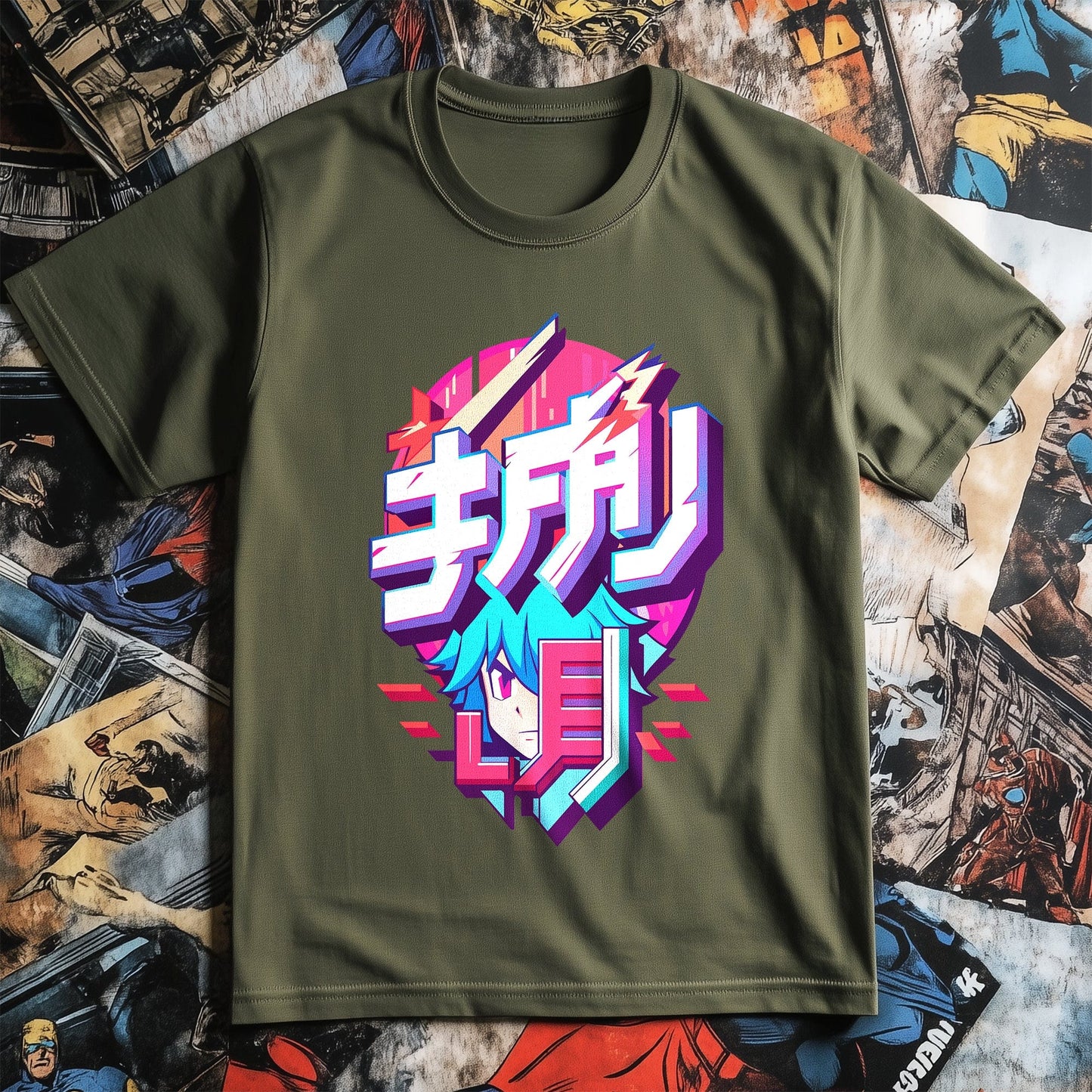 Anime Cartoon Text T-shirt