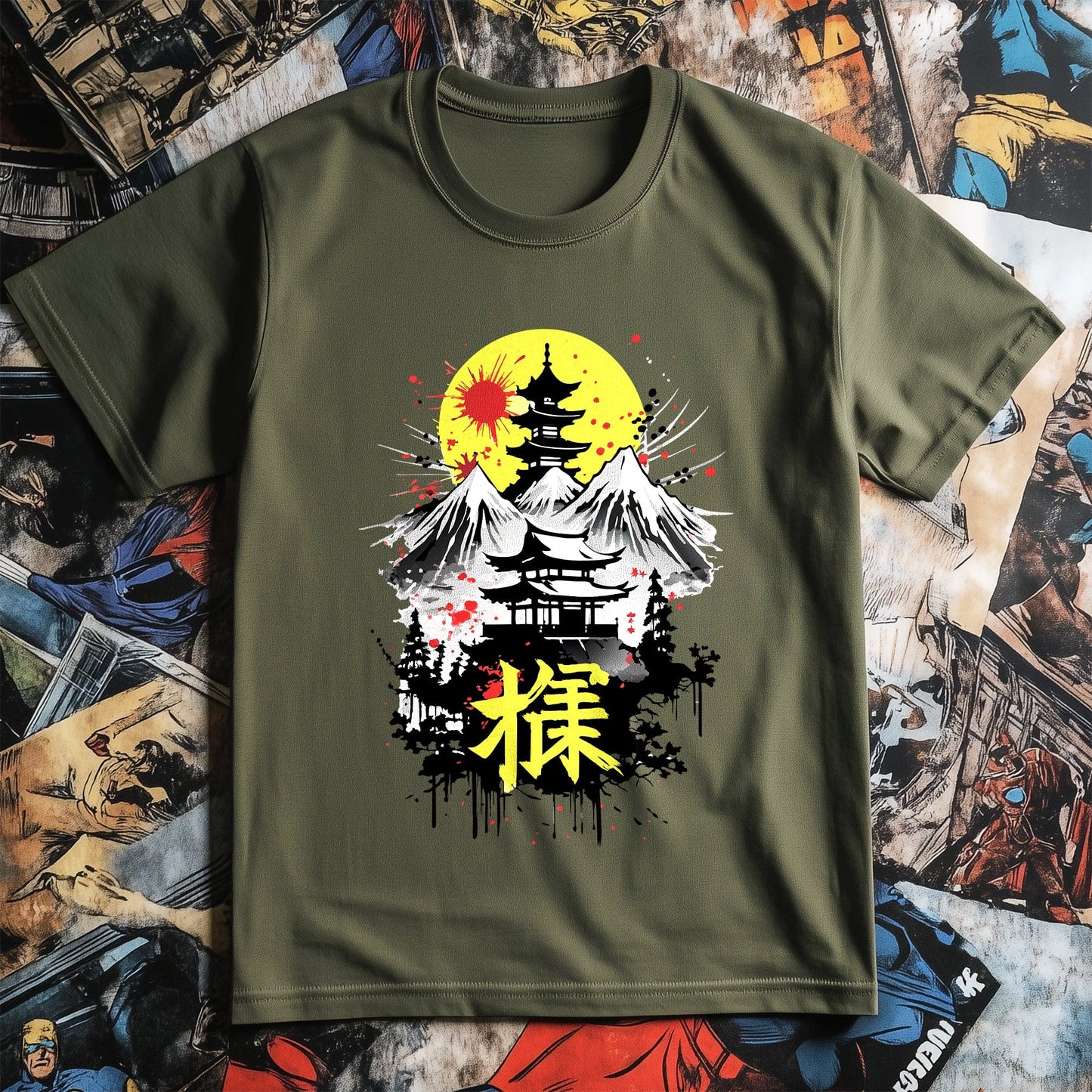 Yellow Sun Mountain Anime T-shirt