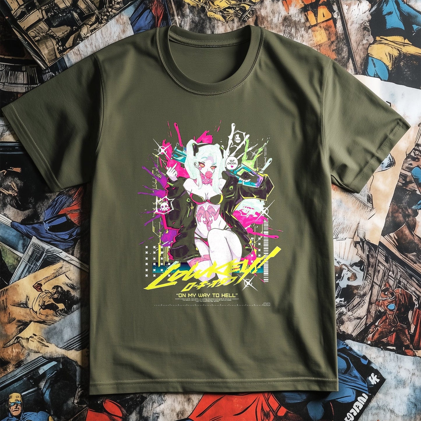 Cyberpunk Anime Girl Art T-shirt