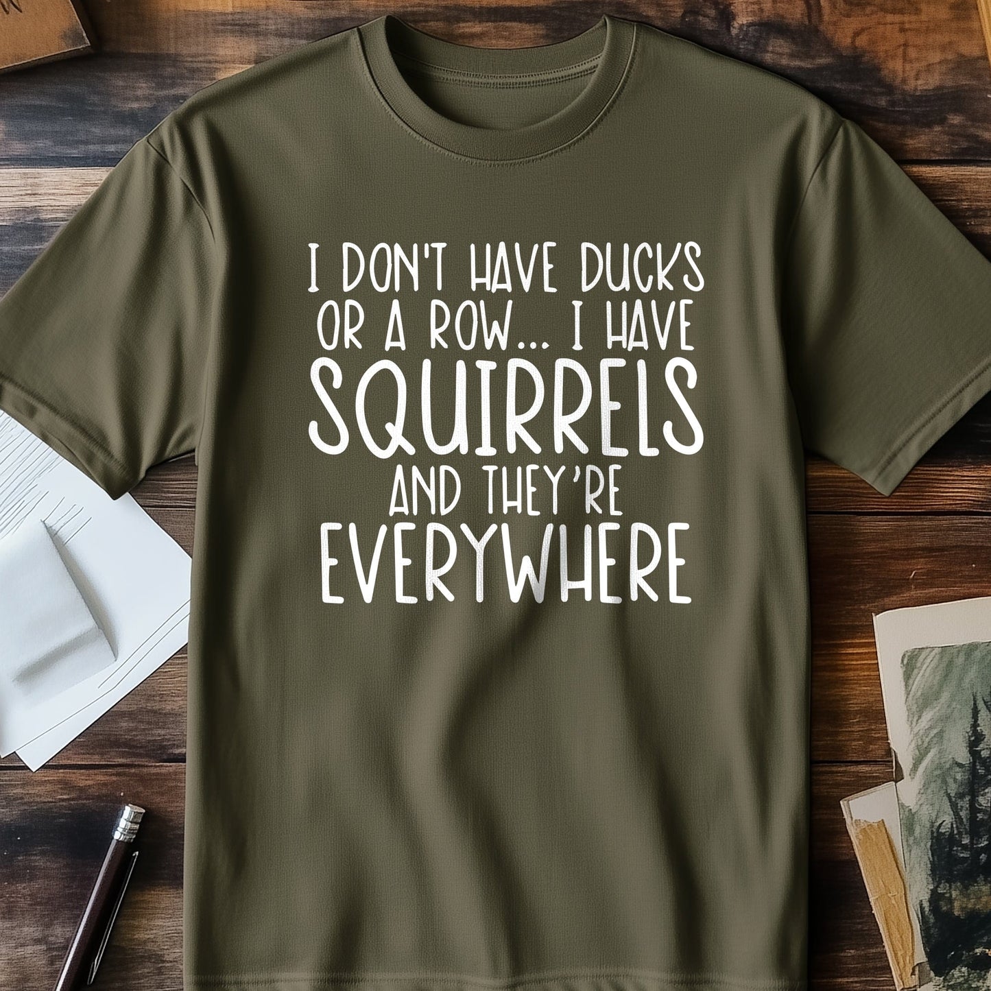 Ducks Row Squirrel Funny T-shirt
