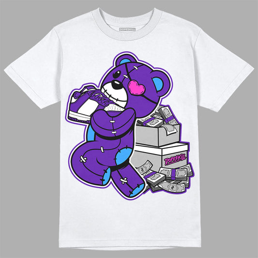 Dunk Purple Championship Court White DopeSkill T-Shirt Bear Steals Sneaker Graphic