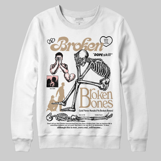 AIR FORCE 1 LINEN DopeSkill Sweatshirt Broken Bones Graphic