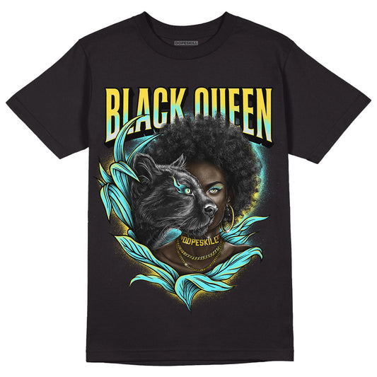 Aqua 5s DopeSkill T-Shirt New Black Queen Graphic