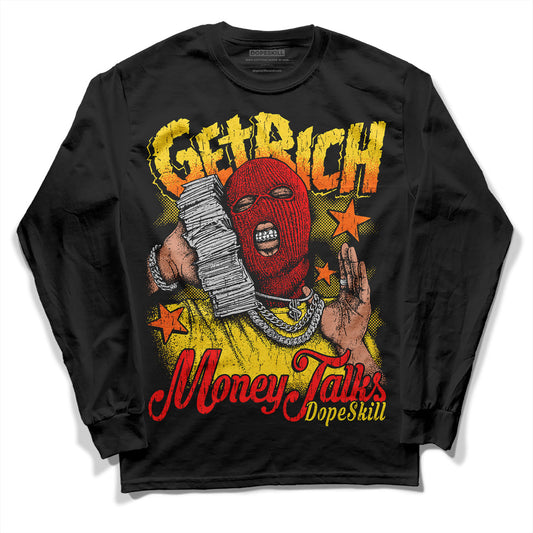 Black Tour Yellow AJ 4 Thunder DopeSkill Long Sleeve T-Shirt Get Rich Graphic