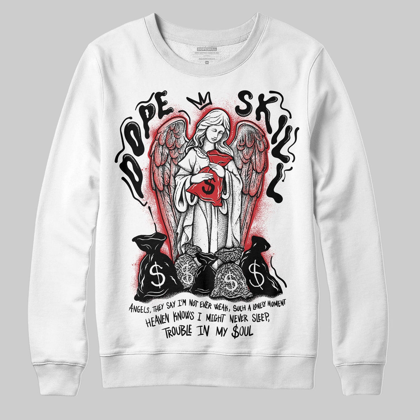 Black Cement 3s DopeSkill Sweatshirt Angels Graphic