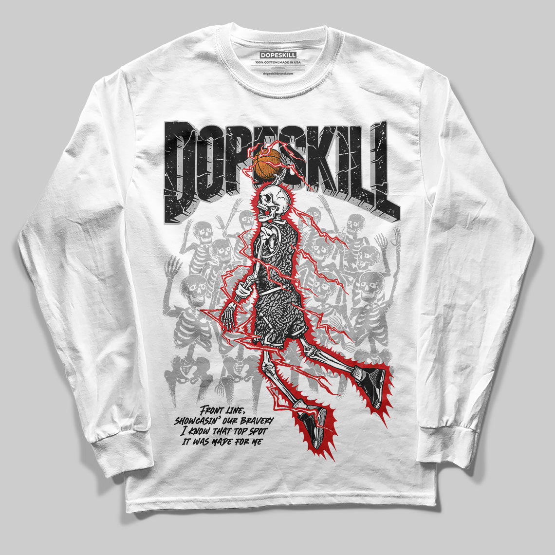 Black Cement 3s DopeSkill Long Sleeve T-Shirt Thunder Dunk Graphic