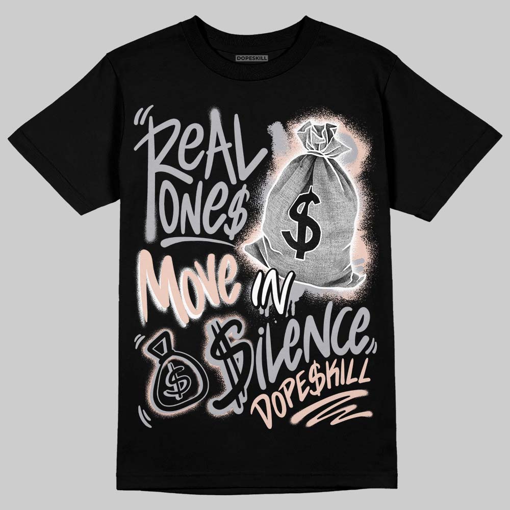 1130 Oyster Grey DopeSkill T-Shirt Real Ones Move In Silence Graphic