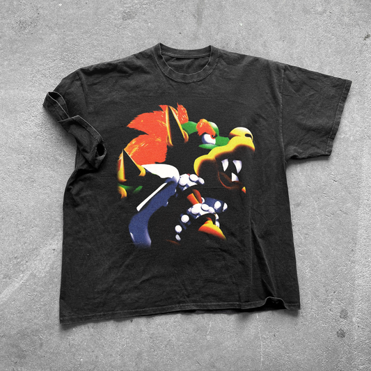 'KING KOOPA' SHADOW VINTAGE BLACK T-SHIRT