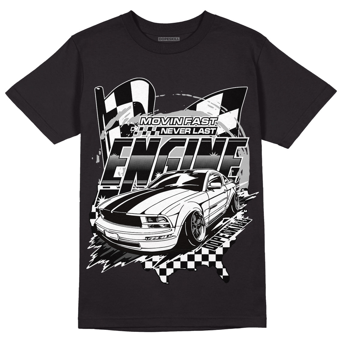 85 Black White 1s DopeSkill T-Shirt ENGINE Tshirt Graphic