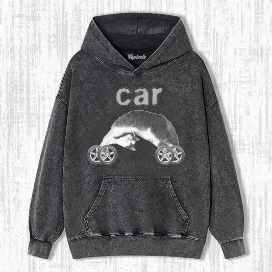 FUNNY CAT CAR HOODIE