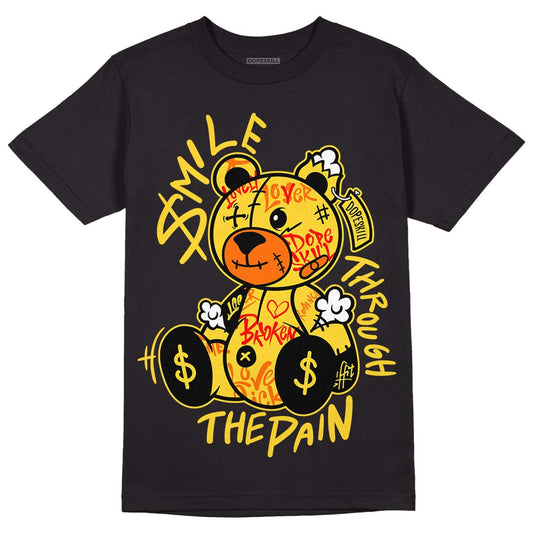Black Tour Yellow AJ 4 Thunder DopeSkill T-Shirt Smile Through The Pain Graphic