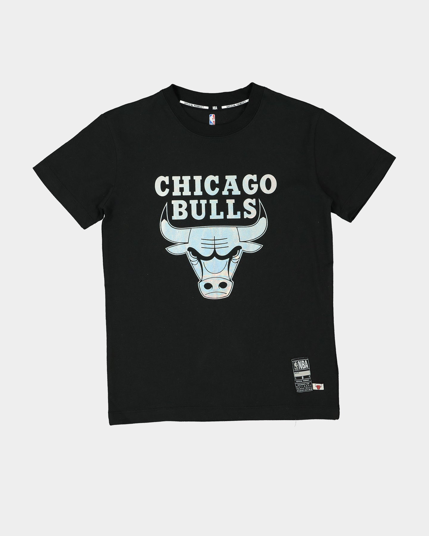 NBA Kids' Chicago Bulls Platinum Foil Team Logo T-Shirt Black