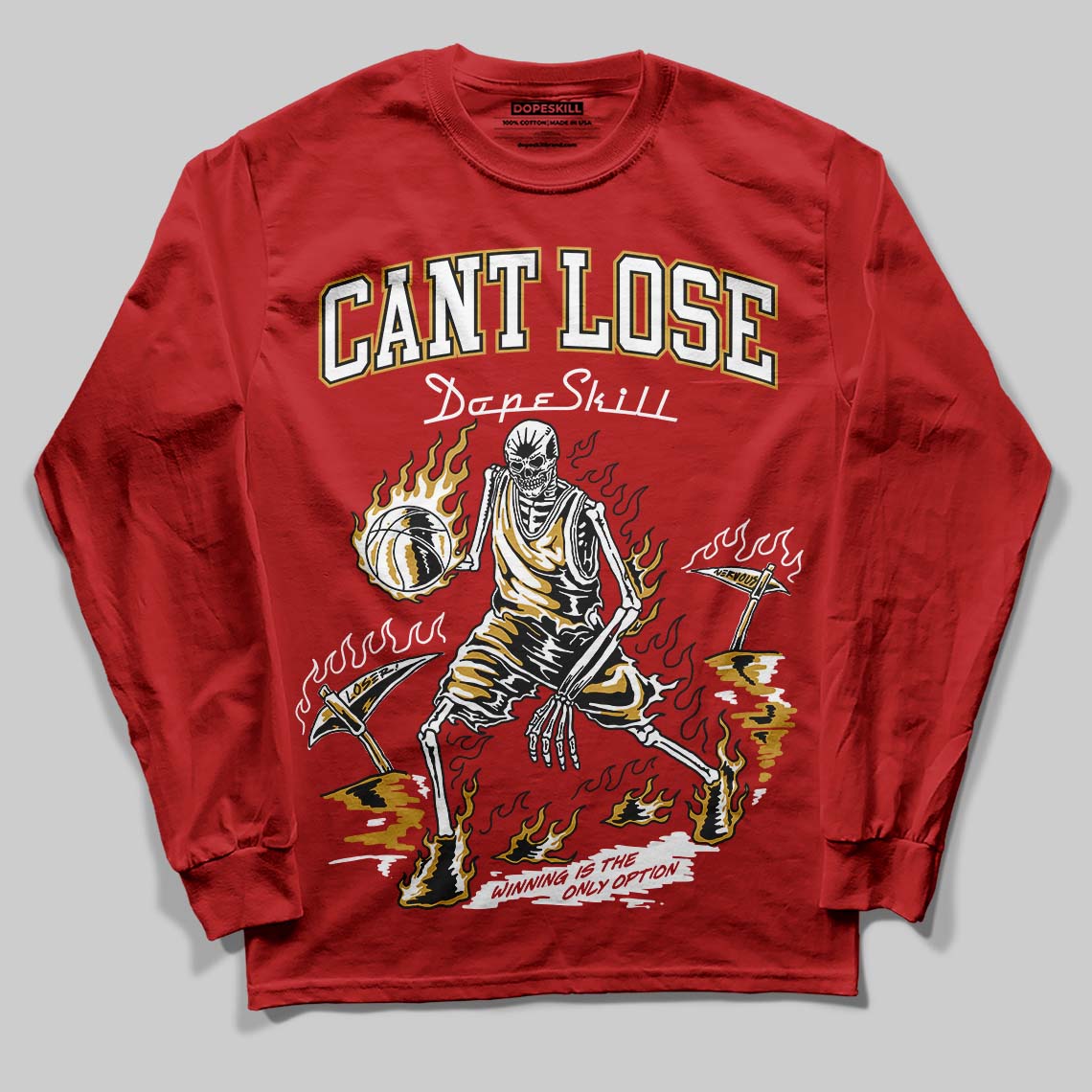 Brick By Brick 4s DopeSkill Long Sleeve T-Shirt Cant Lose Graphic