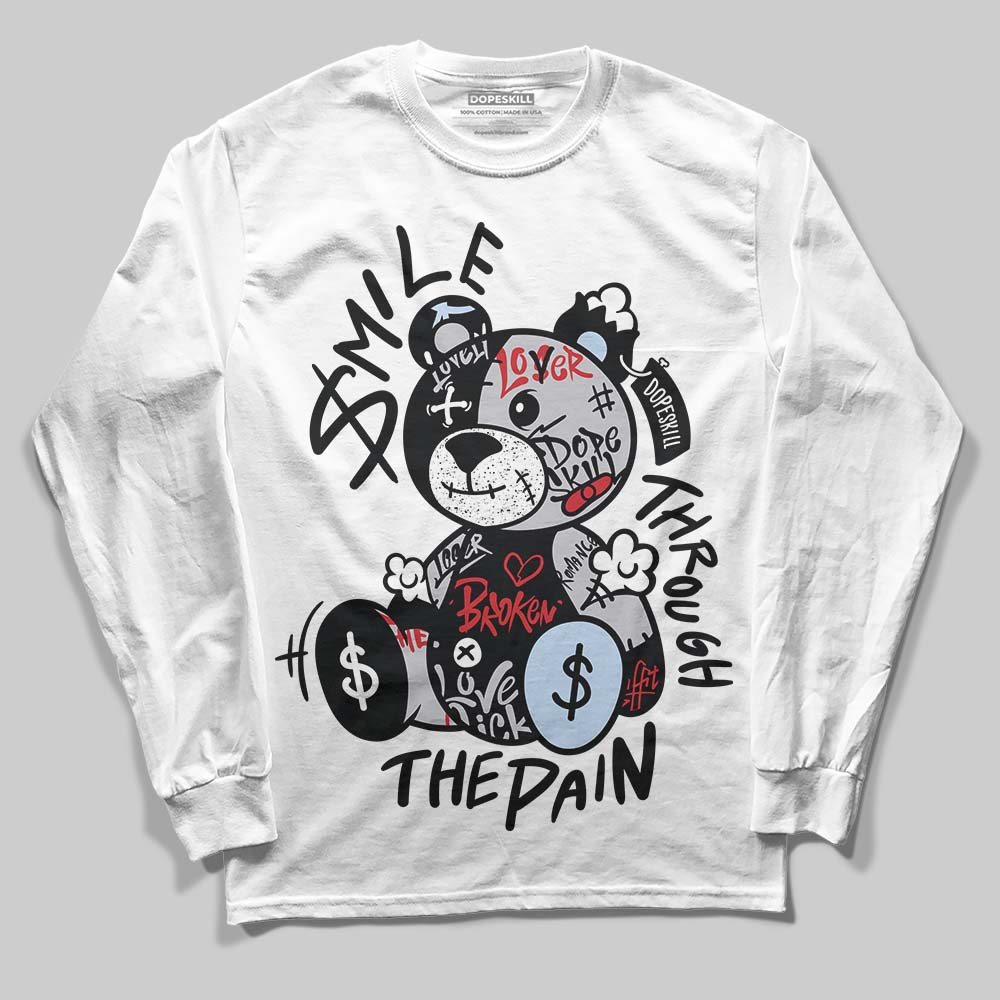 Black Metallic Reimagined 5s DopeSkill Long Sleeve T-Shirt Smile Through The Pain Graphic