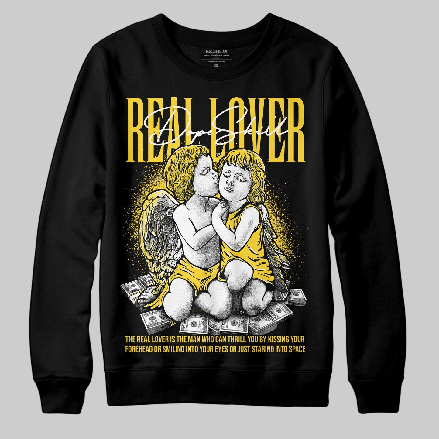 Black Tour Yellow AJ 4 Thunder DopeSkill Sweatshirt Real Lover Graphic