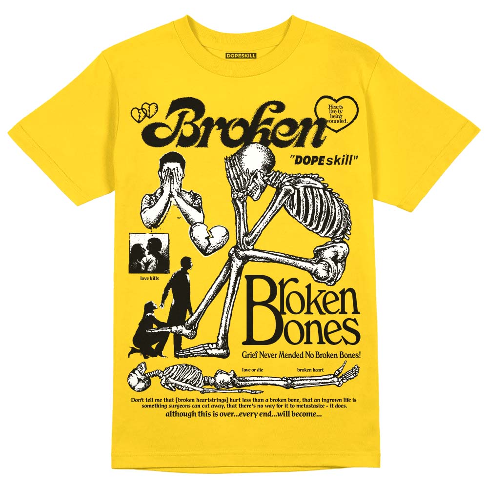 Black Tour Yellow AJ 4 Thunder DopeSkill Unisex T-Shirt Broken Bones Graphic