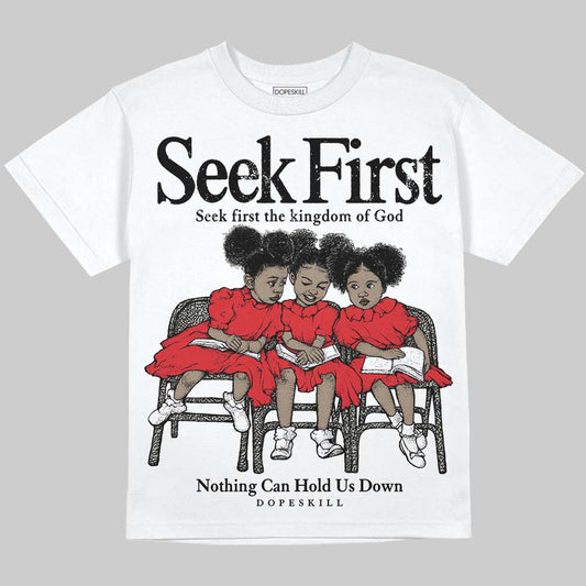 Fire Red 3s DopeSkill Oversize Print T-Shirt New Seek First Graphic