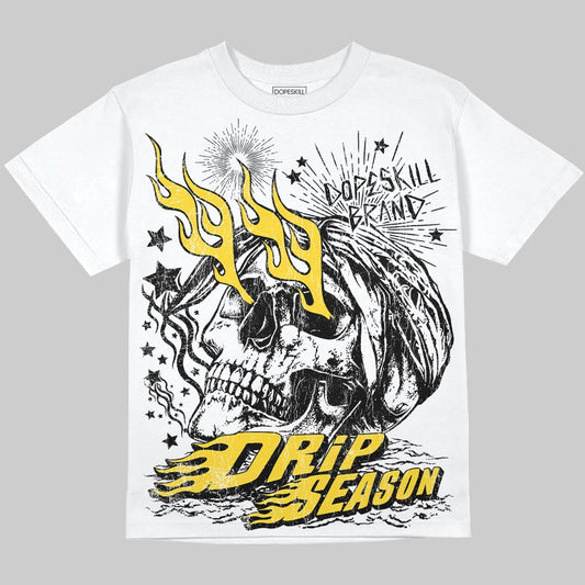Black Tour Yellow AJ 4 Thunder DopeSkill Oversize Print T-Shirt Drip Season Graphic