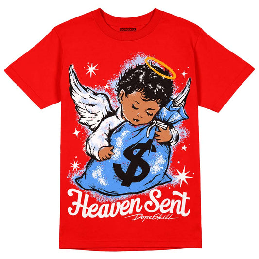 Cherry 11s DopeSkill Varsity Red T-shirt Heaven Sent Graphic