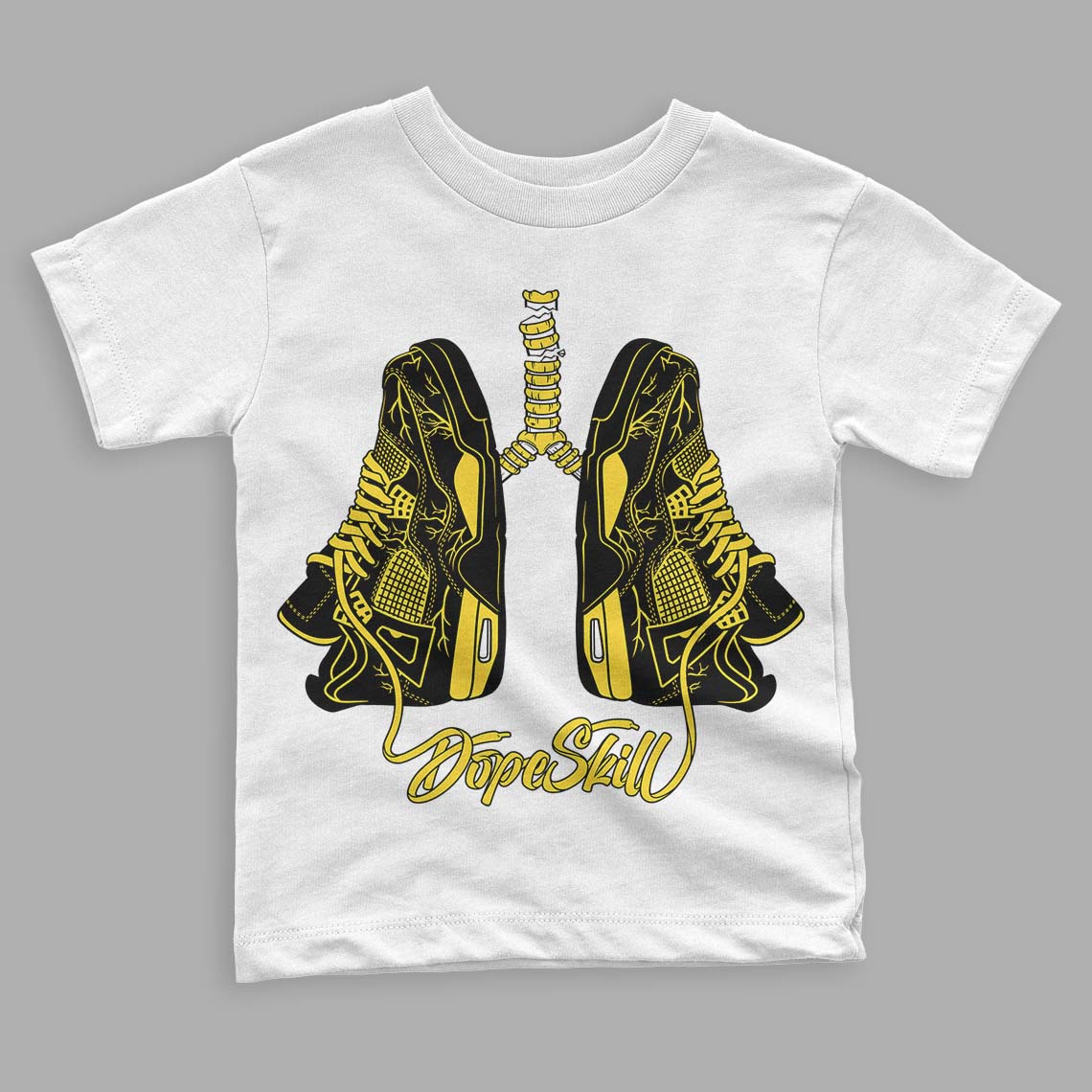 Black Tour Yellow AJ 4 Thunder DopeSkill Toddler Kids T-shirt Breathe Graphic