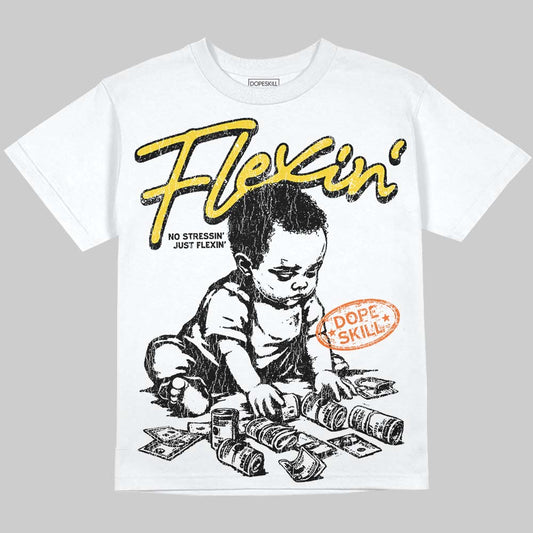 Black Tour Yellow AJ 4 Thunder DopeSkill Oversize Print T-Shirt Flexin' Graphic