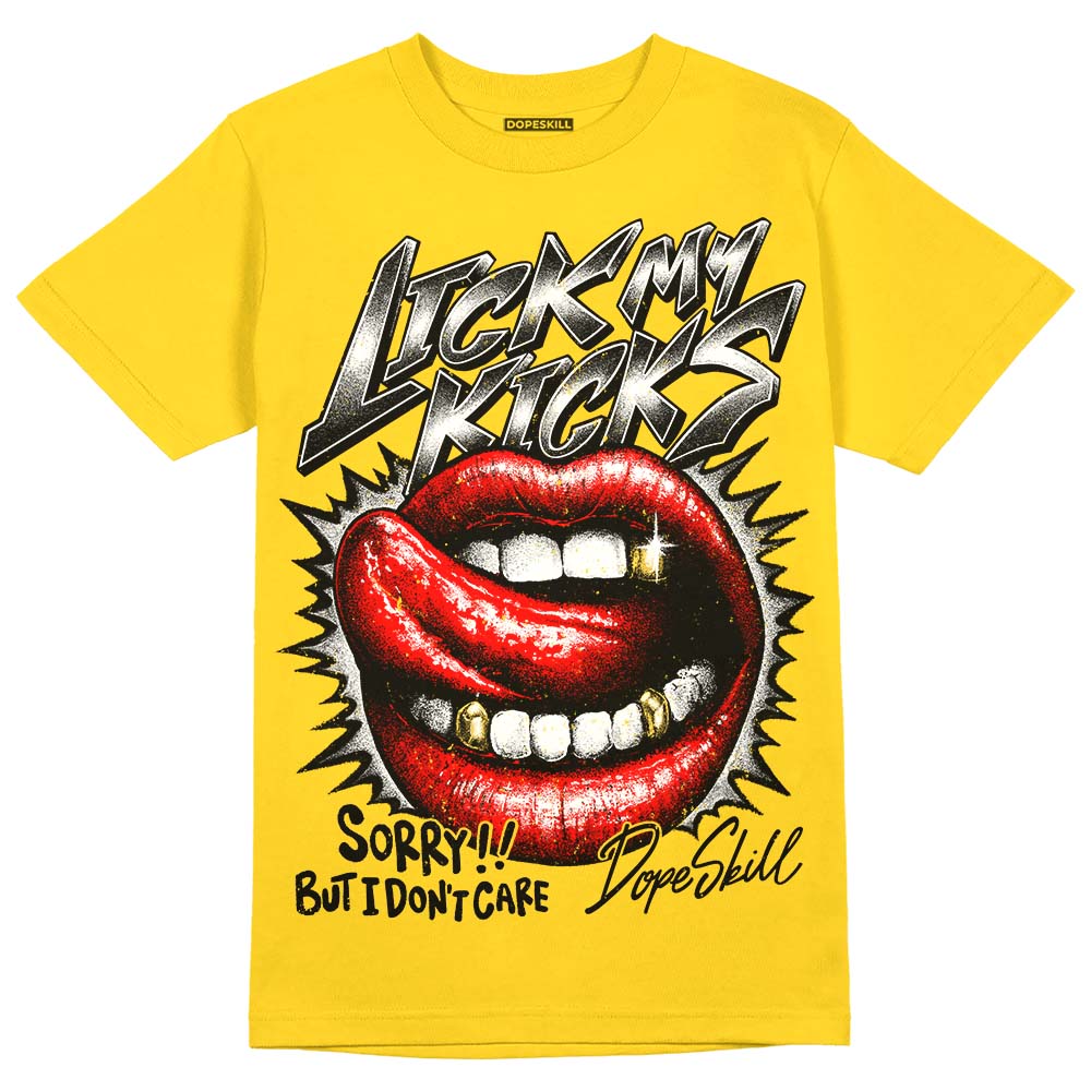 Black Tour Yellow AJ 4 Thunder DopeSkill Tour Yellow T-Shirt Lick My Kicks Graphic
