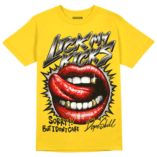 Black Tour Yellow AJ 4 Thunder DopeSkill Tour Yellow T-Shirt Lick My Kicks Graphic