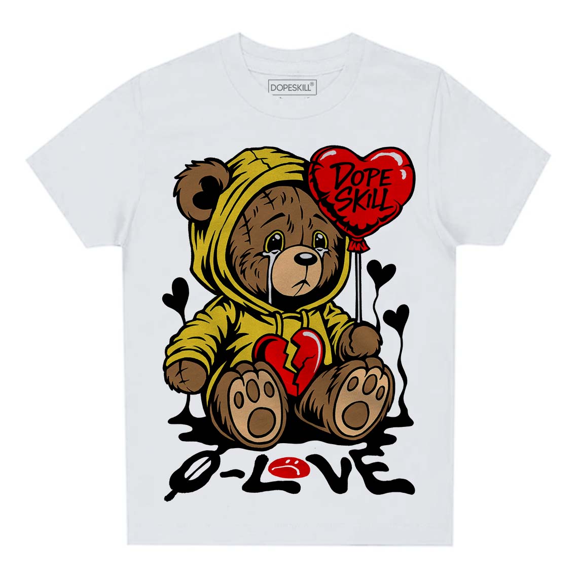 Black Tour Yellow AJ 4 Thunder DopeSkill Toddler Kids T-shirt Broken Bear Graphic