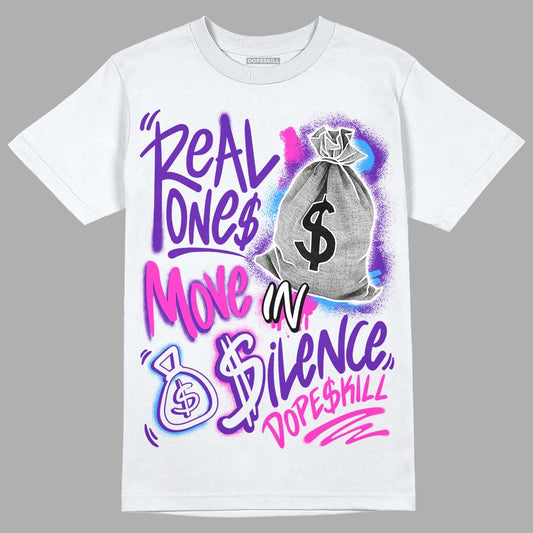 Dunk Purple Championship Court White DopeSkill T-Shirt Real Ones Move In Silence Graphic