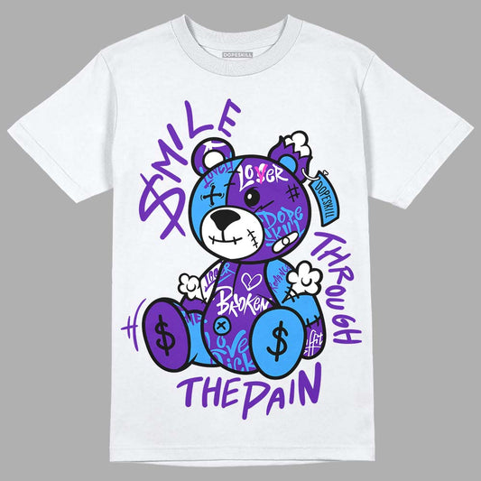 Dunk Purple Championship Court White DopeSkill T-Shirt Smile Through The Pain Graphic