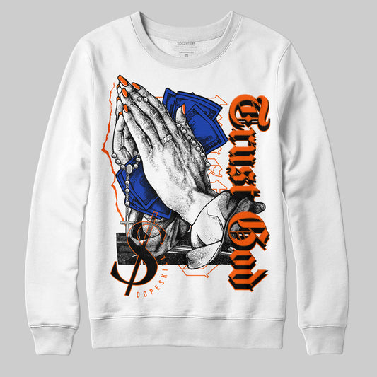 Dunk Low Futura Orange Blaze DopeSkill Sweatshirt Trust God Graphic