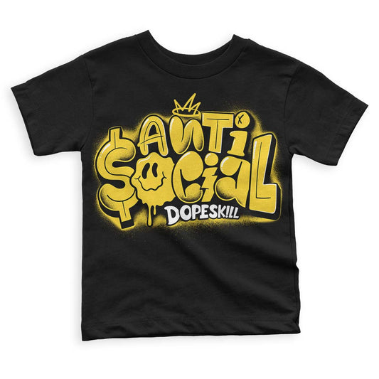 Black Tour Yellow AJ 4 Thunder DopeSkill Toddler Kids T-shirt Anti Social Graphic