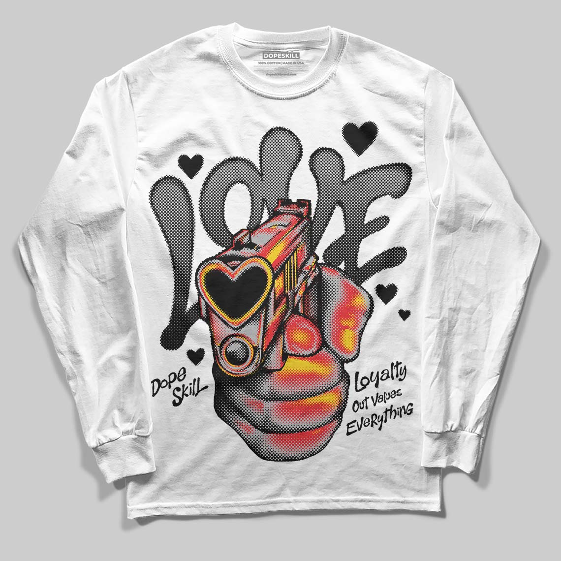Dunk Panda White Black DopeSkill Long Sleeve T-Shirt Love Shot Graphic