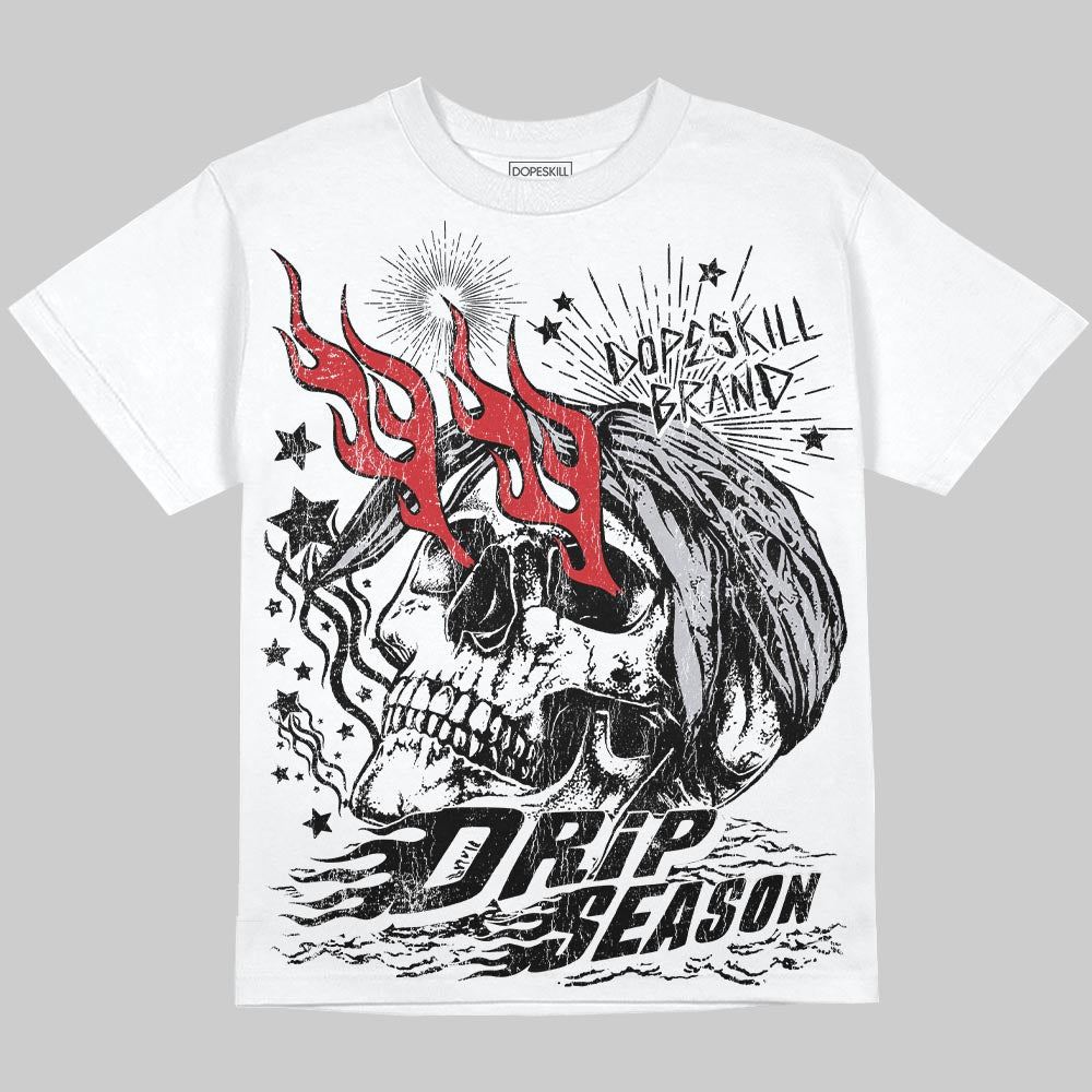 Black Metallic Reimagined 5s DopeSkill Oversize Print T-Shirt Drip Season Graphic
