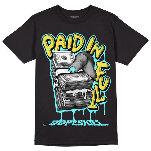 Aqua 5s DopeSkill T-Shirt Paid In Full Graphic