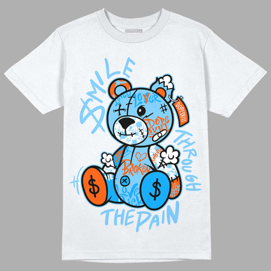 Dunk Low Futura University Blue DopeSkill T-Shirt Smile Through The Pain Graphic