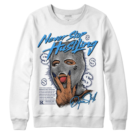 AJ Spizike White Obsidian DopeSkill Sweatshirt Never Stop Hustling Graphic