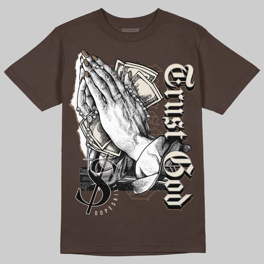 AJ 1 Low OG ‚ÄúReverse Mocha‚Äù DopeSkill Ridgerock T-shirt Trust God Graphic