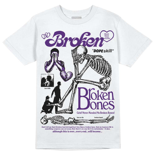 Field Purple 12s DopeSkill T-Shirt Broken Bones Graphic