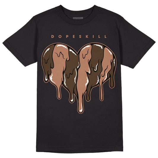 AJ 1 Mid Dark Chocolate DopeSkill T-Shirt Slime Drip Heart Graphic